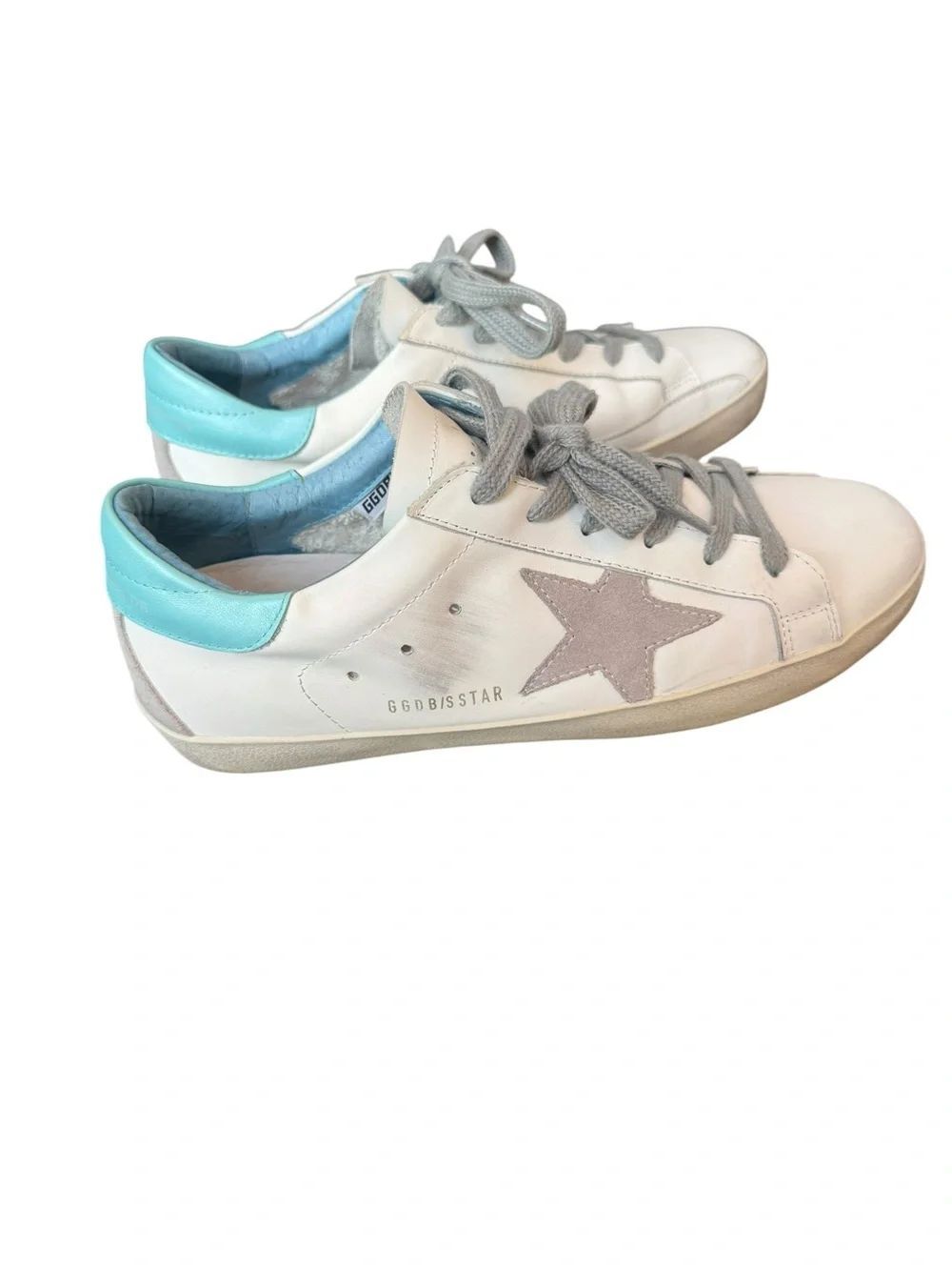 Golden Goose Women's Super-Star with suede star and blue heel tab 40